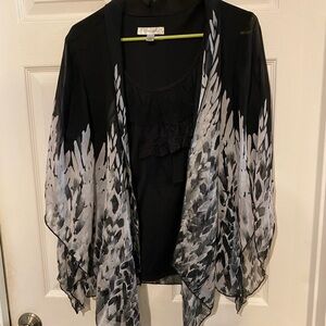 Dressy black & white blouse